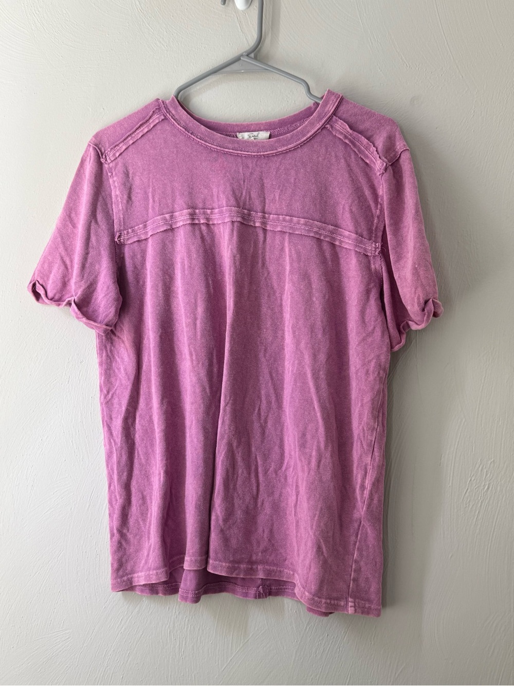 Easel Washed Pink Crewneck Tee